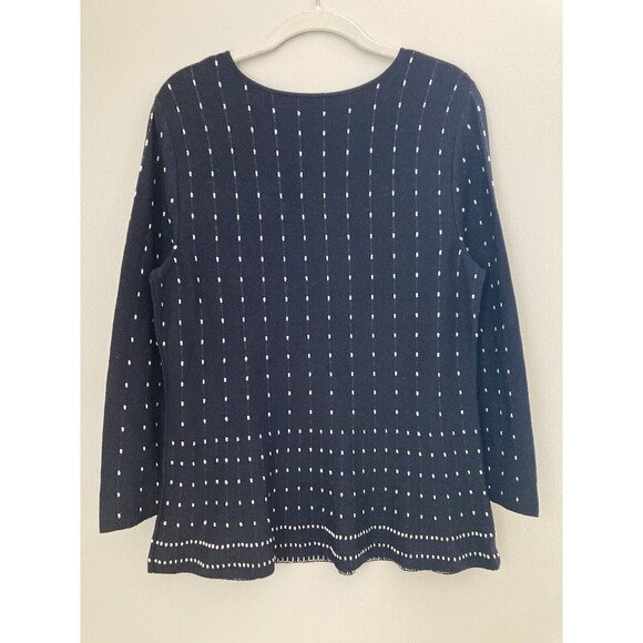 Talbots Dot Sweater Navy Blue Size SMALL Long Sleeve - Picture 7 of 8